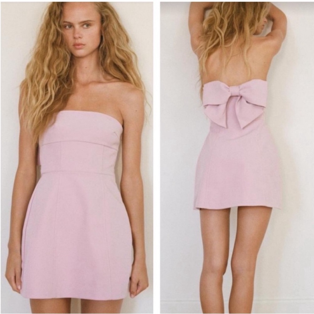 Zara pink dress with bow - brand new